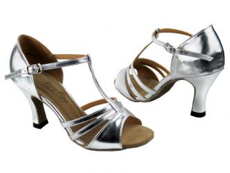dansschoenen zilver leder  